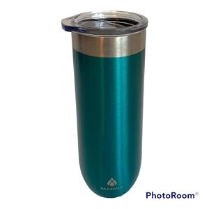 Manna Sleek Tumbler Metallic Green 9 oz Champagne Wine Insulated Steel with Lid
